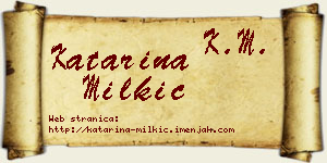 Katarina Milkić vizit kartica